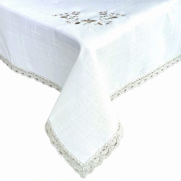 Bež tekač za mizo z vezenjem 40x140 Elegantno kot lan