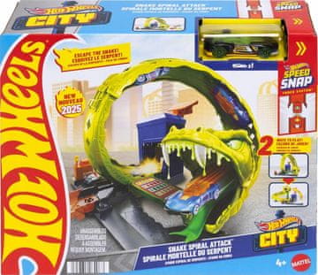 Hot Wheels DIRKALNA STEZA CITY SNAKE + AVTO VROČA KOLESA 4+