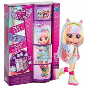 Cry Babies BFF JENNA MODNA PUNČKA 20 cm DODATKI ZA GARDEROBO