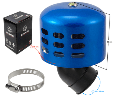 Moretti Modri stožčasti zračni filter, premer 31-32 mm UNIVERSAL