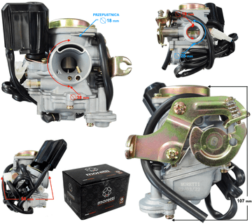Moretti Uplinjač GY6, 50cc 4T, 18 mm, avtomatski čok, kovinski pokrov