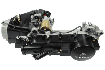 Moretti 152QMI horizontalni motor, 125cc 4T, avtomatski menjalnik, črna barva