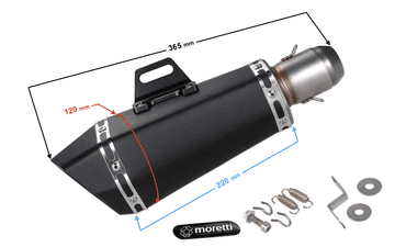 Moretti UNIVERZALNI TUNING DUŠILEC STAL012 (barva: črna)