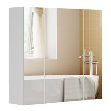 Songmics Ogledalo omarica 60x15x55 cm bela