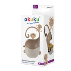 AKUKU Bež etui za dudo v obliki opice, rjava posoda za dve dudi