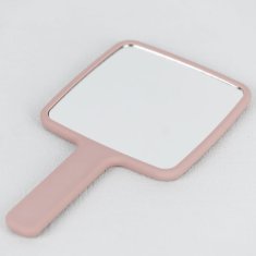 KOZMETIČNO OGLEDALO Z ROČAJEM, ENOSTRANSKO, XL, 23 CM, ROZA, ZA OBRAZ