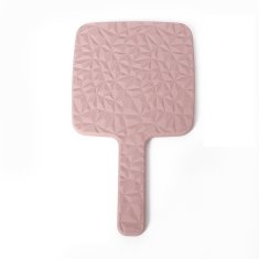 KOZMETIČNO OGLEDALO Z ROČAJEM, ENOSTRANSKO, XL, 23 CM, ROZA, ZA OBRAZ
