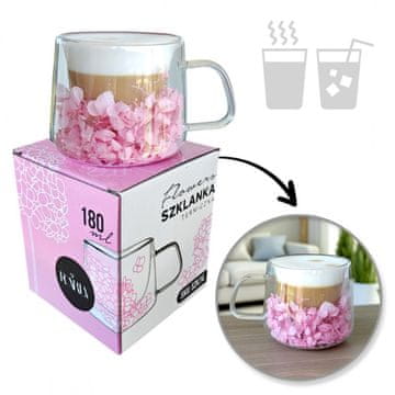 TERMO KOZAREC S HIDRANZOM V NOTRANJOSTI SVETLO ROZA KOZAREC 180 ML MODNO