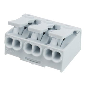 DE Električna kocka s hitrim konektorjem, ročico 3x0,75-2,5 mm2 450 V VDE DGN 3763