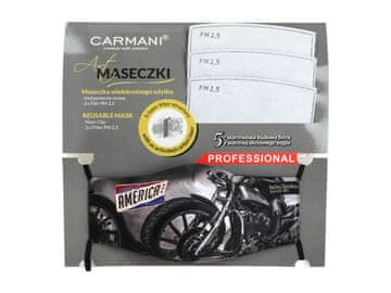 Carmani ZAŠČITNA MASKA Z FILTROM ZA MOTOCIKEL MOTOR DARILO ZA NJEGA