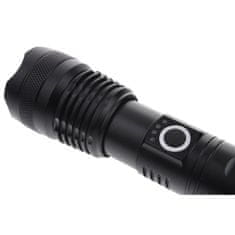 éS TAKTIČNA LED SVEČILKA Z POLNILNO UPORABO ZOOM USB C DARILO ZA PREŽIVETJE 1000LM