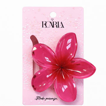 Sponka za lase XL cvet rdeč ombre 7,5 x 8 cm SP287