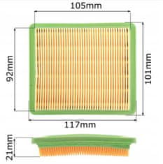 ZRAČNI FILTER za RIWALL RPM 5170 5190 RPM 5390 RPM 4235 RPM 5135HW T775