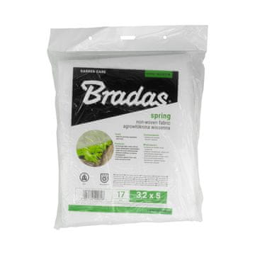Bradas Spomladanski agrotekstil 17g 3,2x5m bela vrtna netkana prevleka za rastline, zelenjavo in rože, zaščita pred hladnim vetrom AWW1732005