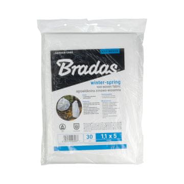 Bradas Zimsko-pomladni agrotekstil 30g 1,1x5m bela vrtna netkana prevleka za rastline, zelenjavo in rože, zaščita pred mrazom in zmrzaljo AWW3011005