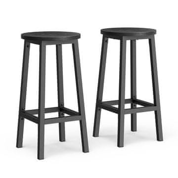 Songmics Set barskih stolov okroglih 32x65 cm črnih