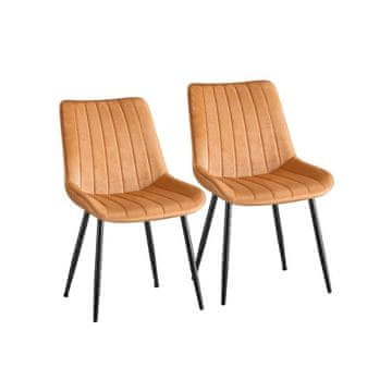 Songmics Set dveh jedilnih stolov 60x50.1x88.6 cm, rjavo-črni