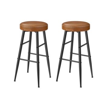 Songmics Set 2 barskih stolov 51.6x51.6x76.2 cm rjave barve