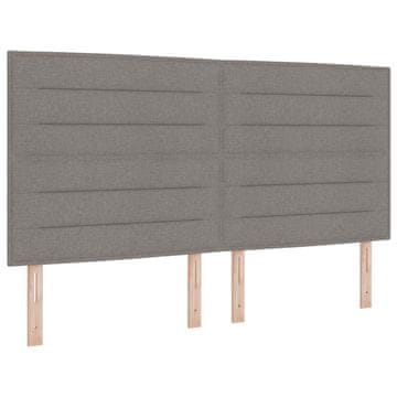 Vidaxl Postelja z vzmetnico z vzmetnico z LED Taupe 180 x 200 cm blago