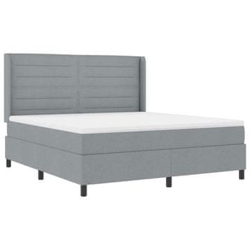 Vidaxl LED Box Spring Postelja Svetlo siva 180 x 200 cm blago