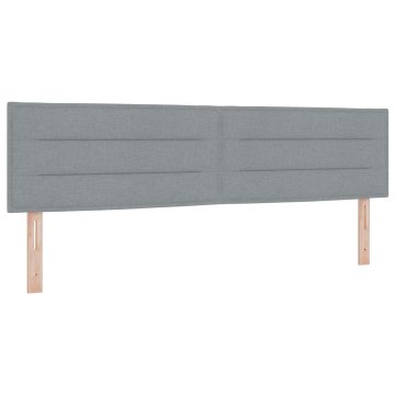 Vidaxl LED glava postelje z LED trakami Svetlo siva 180 cm blago