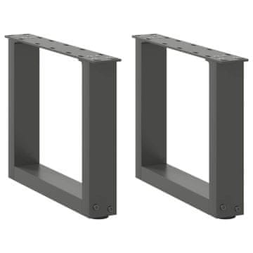 Vidaxl Noge za klubsko mizico v obliki črke U 2 kosa antracit 30 x (30-31) cm jeklo