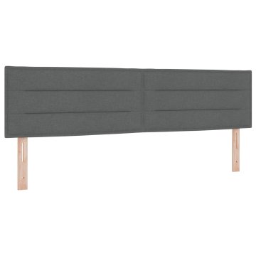 Vidaxl LED glava postelje z LED trakami Temno siva 180 cm blago