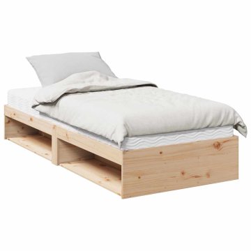 Vidaxl Izvlečna postelja brez vzmetnice 80x200 cm trdna borovina