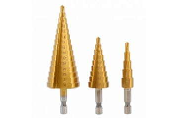 Hoegert Komplet 3 stopenjskih svedrov 4-12/4-20/4-32 mm s 1/4" bit vpetjem