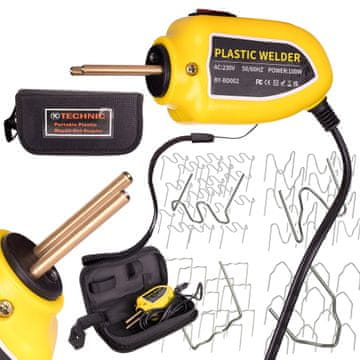 MINI PIŠTOLSKI VARILNI STROJ ZA PLASTIKO 100W 230V KOMPLET SPONK