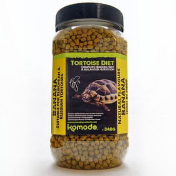 KOMODO HRANA ZA ŽELVE BANANINE GRANULE KOMPLETNA PREHRANA Z VITAMINI 340 G