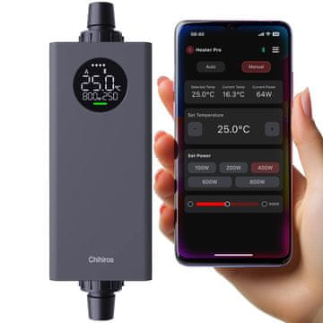 Chihiros ZUNANJI GRELEC ZA AKVARIJ 10–1000 W 12/16 VODA Z APLIKACIJSKIM NADZOROM