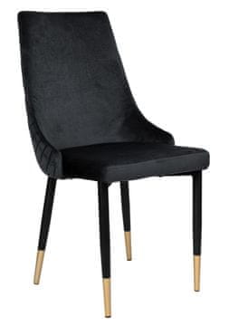 EH Oblazinjen žameten stol Vermont Velvet, črne barve