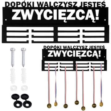 Gockowiak KOVINSKI STENSKI OBEŠALNIK ZA MEDALJE DOKLER SE BORIŠ, SI ZMAGOVALEC 40 cm