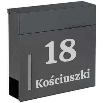 Gockowiak POŠTNI NABIRALNIK ZA PISMA, POŠTO, ČASOPIS Z NASLOVOM, HIŠNO ŠTEVILKO, IMENOM ULICE