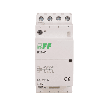 FF MODULARNI MONTAŽNI KONTAKTOR 25A 230V 4NO 4NO TIHI ZA DIN LETEV TH35