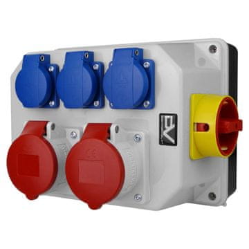 DOK RAZDELILNA OMARA Z LOČILNIKOM 32A BAU 2X16A 3X230V SCHUKO