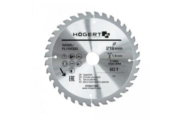 Hoegert Žagin list 216x60T. 7000 o/min. redukcijski obroči 25/20/16 mm