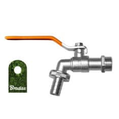 Bradas POCINKANA KROGLASTA PIPA 1/2" GZ 3/4" S PRIKLJUČKOM ZA VRTNO CEV