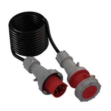 DOK PODALJŠEVALNI KABEL 10M 63A 5P 400V IP67 GUMIJASTI KABEL 5x10 MM2