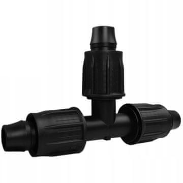 Bradas QJ T-kos za PE kapljične cevi, priključek za namakalno linijo 16 mm