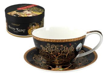Carmani SKODELICA S KROŽNIČKOM GUSTAV KLIMT DREVO ŽIVLJENJA ČRNI PORCELAN