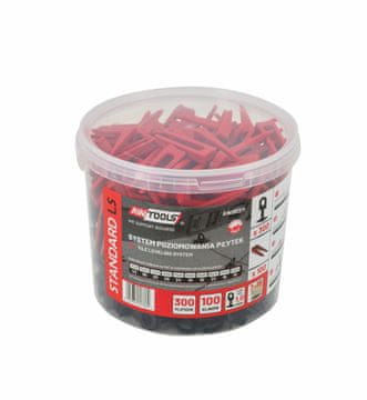 AWTOOLS STANDARDNI SISTEM ZA NARAVNO IZRAVNAVANJE PLOŠČIC 1,0 mm - 7-15 mm - SPONKE 300 kosov + KLIN 100 kosov