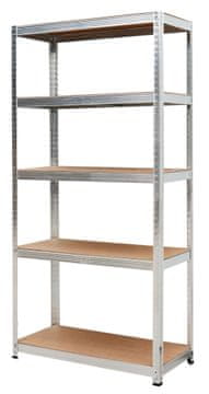 AWTOOLS 5-POLIČNA POLICA 180x90x40 NOSILNOST 175 KG 3,3 MM - HITRA MONTAŽA Z VTISNIM SYSTEM