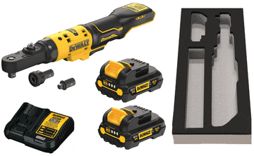 DEWALT RAČNJA 12V DCF500L2G Z ADAPTERJI 1/4" 3/8" 1/2" ŠESTRUKI NAVOJ 1/4" 2x3,0Ah