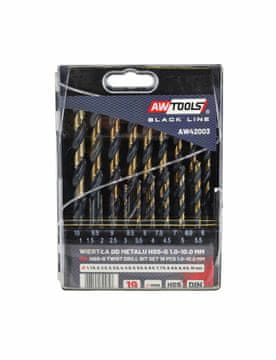 awtools komplet svedrov za kovino HSS M2 Premium 1,0–10,0 mm, 19 kosov