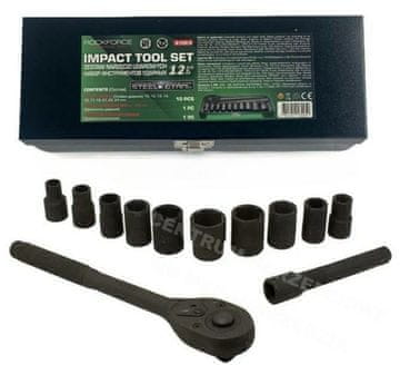 Komplet udarnih ključev 1/2" šesterokotnik 10-24 mm, 12 kosov