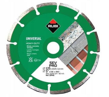 UB+ Diamantno rezilo RUBI SEV 125 PRO za suhi beton in opeko