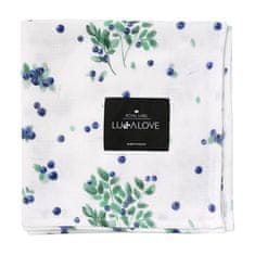 Lullalove Muslinska povojna omarica 100x100 jagode,