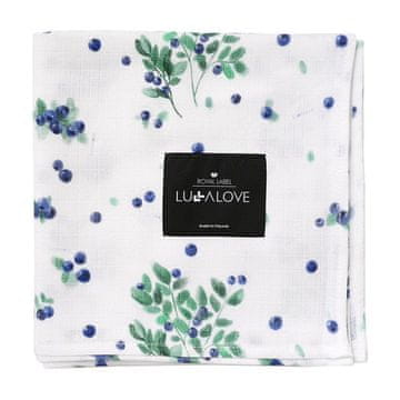 Lullalove Muslinska povojna omarica 100x100 jagode,